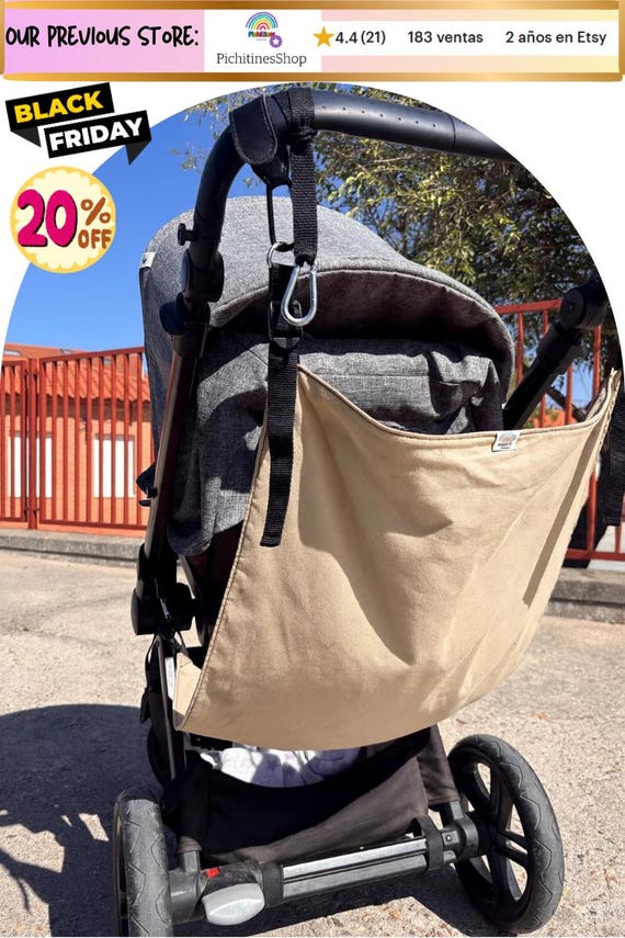 Stroller Support Seat | Hammock for Second Child | Handmade Universal Accessory | Beige