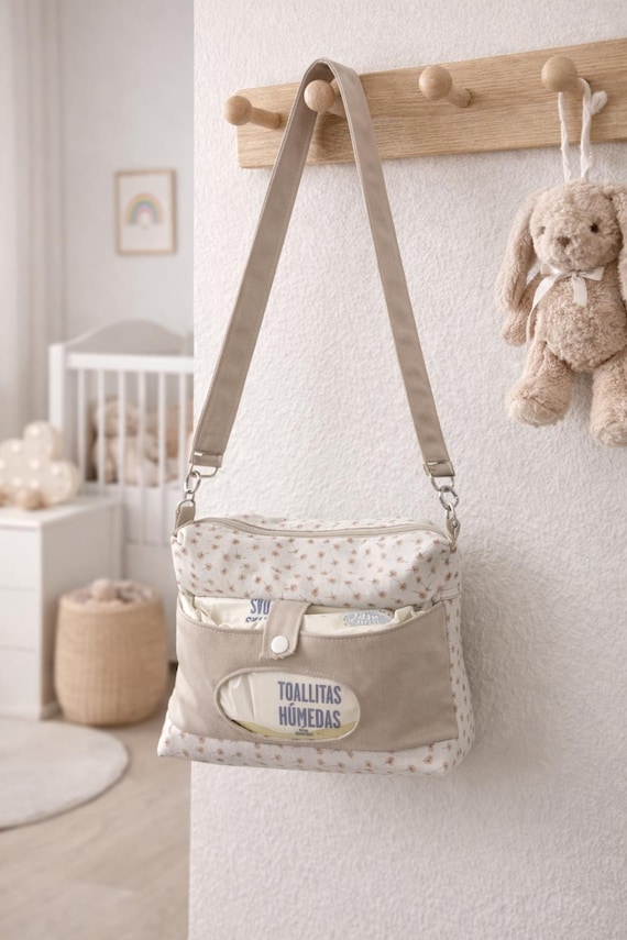 Baby Diaper Bag, Compact Diaper Bag, Mini Diaper Bag, Spacious | Beige Flowers