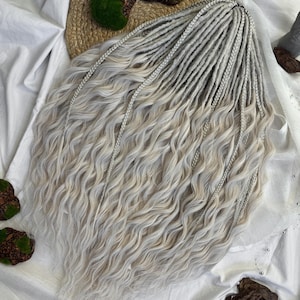 Blonde Double Ended Dreadlocks | Natural Look Dreads with Curly Loose Ends | Boho Hair