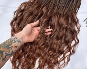 Brown Brushable Dreadlocks Long Wavy Ends DE Synthetic Hair Extensions