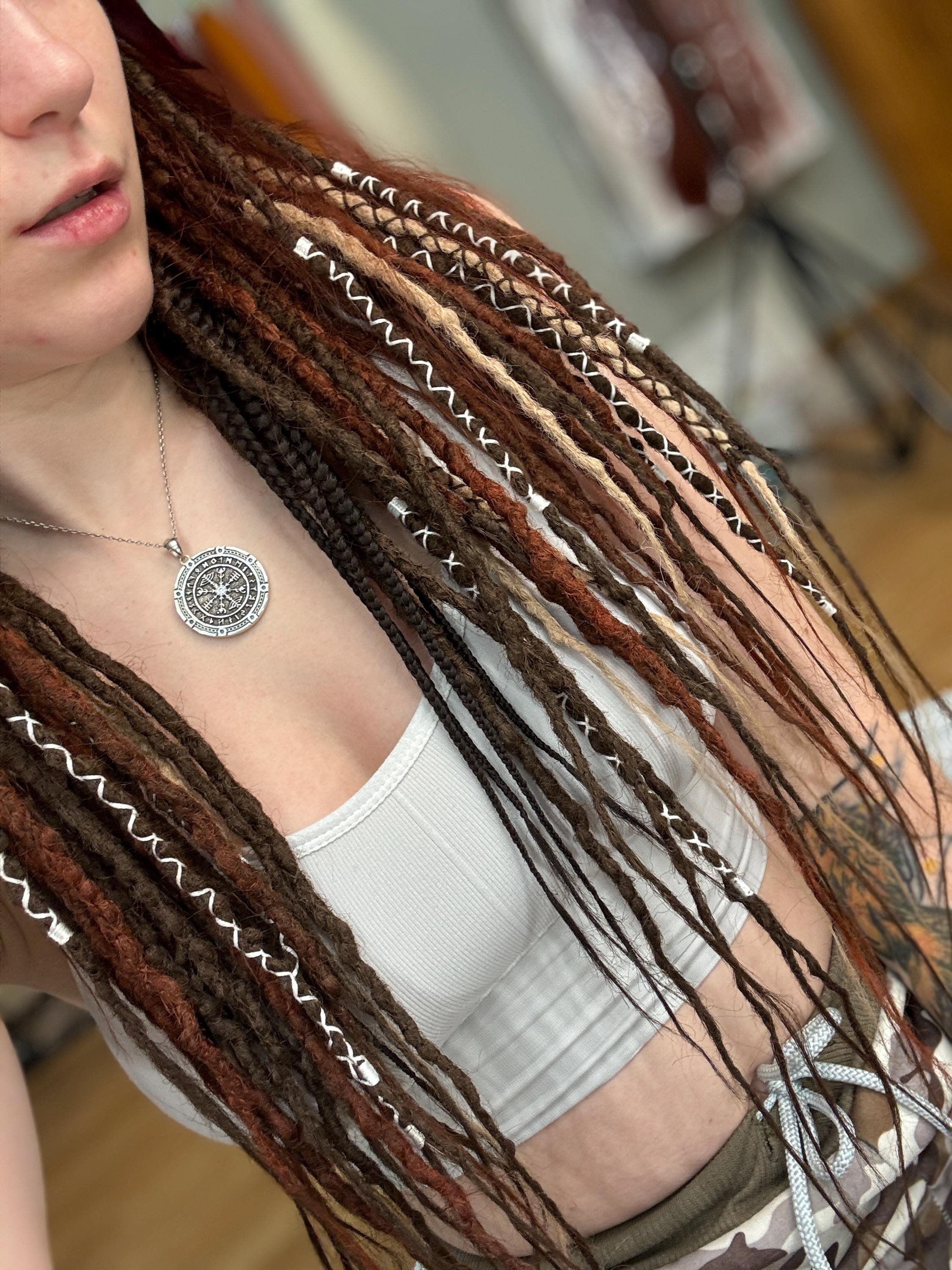 Brown Burgundy Mix Dreadlocks | Double Ended DE Dreads 