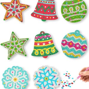 DIY Sequin Ornament Craft Kit: Set of 8 Christmas Decorations