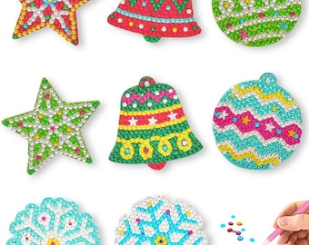 DIY Sequin Ornament Craft Kit: Set of 8 Christmas Decorations
