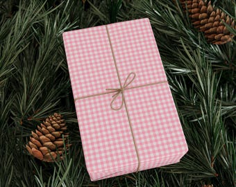 Gift Wrap, Summer pink Gingham Luxury Wrapping Paper, Heavy Duty, Gift Packaging, Present Decoration, Craft Supplies, DIY Projects