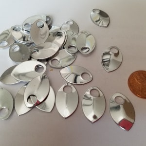 Dragon Scales - Aluminum - Small - Silver SHINY MIRROR - Sets of 100