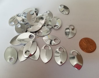 Dragon Scales - Aluminum - Small - Silver SHINY MIRROR - Sets of 100
