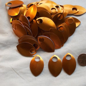 Scaglie di drago - Alluminio - Grandi - Arancione - Set da 100