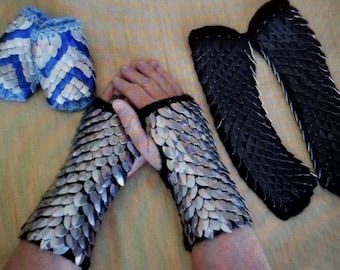 Dragon Scale Mitts, 3 sizes, 3 lengths, Knit Pattern