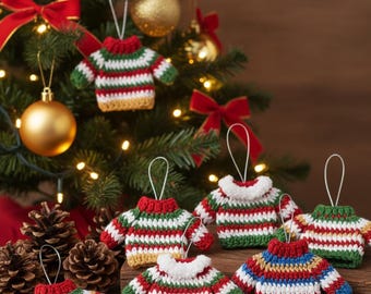 Weihnachten Mini Pullover Ornament Strickmuster | Sofort Download PDF
