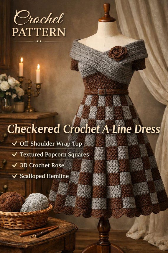 Checkered Crochet Dress Pattern
