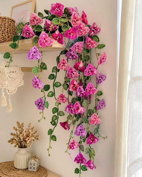 Crochet Bougainvillea Vine Pattern | Realistic Cascading Floral Garland (PDF Download)