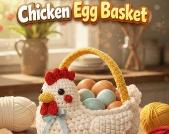 Chicken Egg Basket Crochet Pattern | Beginner-Friendly Spring Decor (PDF Download)