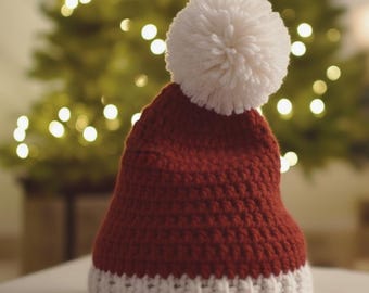 Crochet Baby Santa Hat Pattern-Instant Download PDF