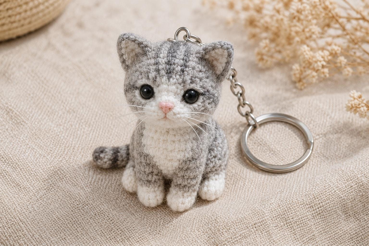 かぎ針編みの猫のキーホルダー - Etsy 日本