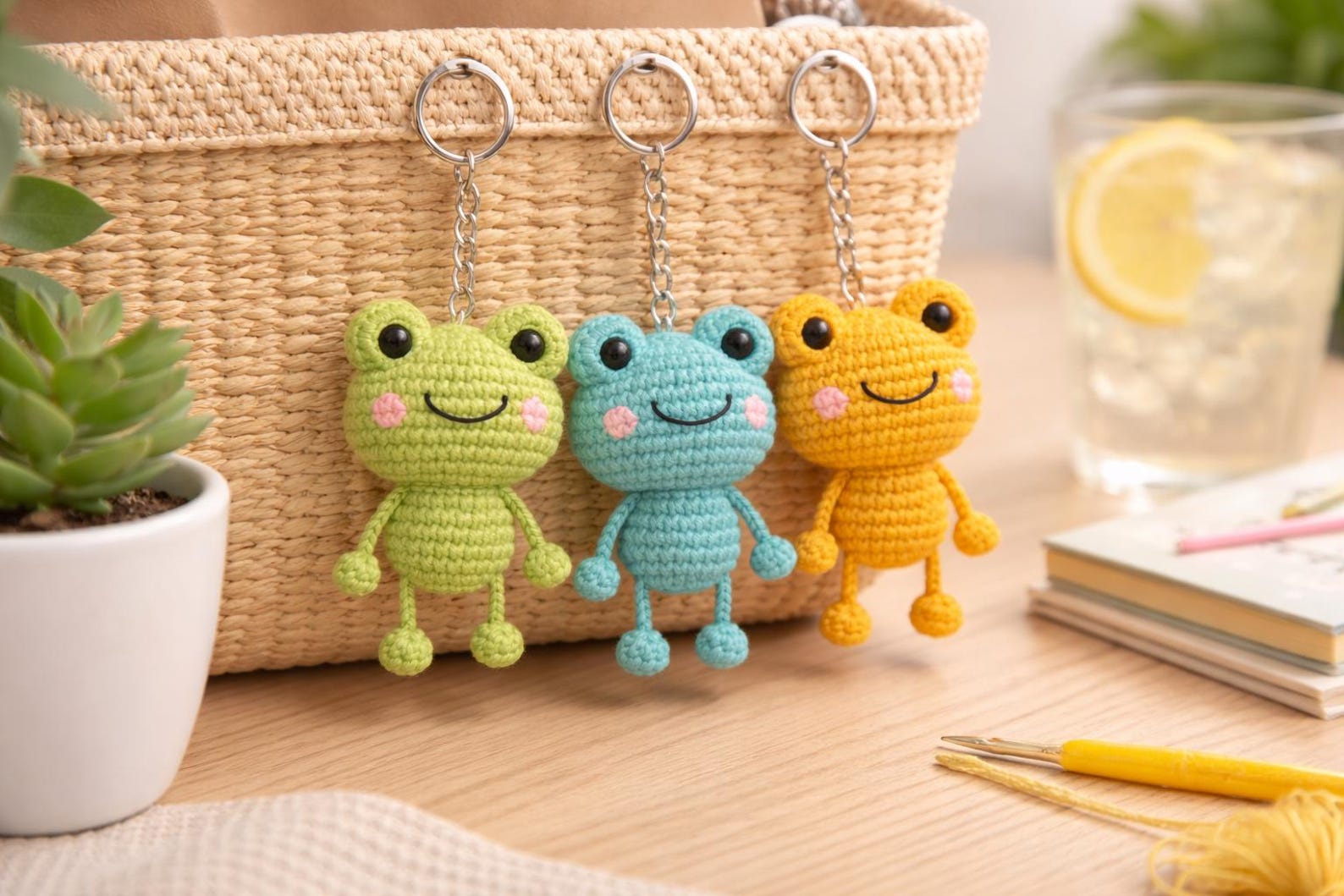 Tiny Frog Keychain Crochet Pattern | Amigurumi DIY PDF Tutorial ...