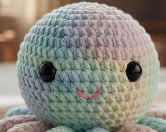 Kawaii Rainbow Octopus Crochet Pattern | Soft Plush Amigurumi | INSTANT PDF Download