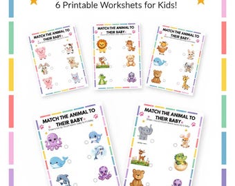 12 Printable Memory Card Game for Kids Watercolor Animal Matching Cards ...