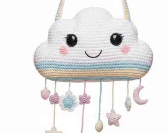 Wolken Tasche Häkelanleitung PDF | Umhängetasche mit Charms Amigurumi Geldbörse | Sofortiger digitaler Download