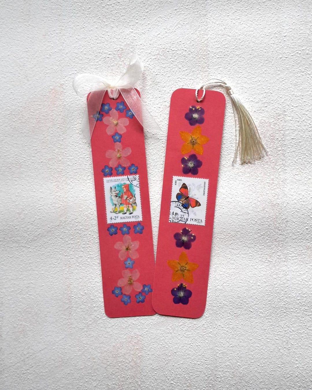 Two Handmade Floral Bookmarks | Set of 2 Bookmarks - Etsy