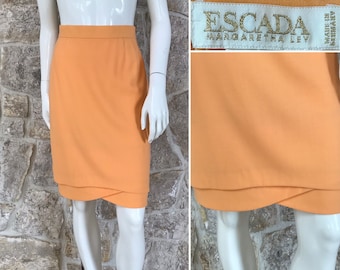 Vintage 1990s Escada Margaretha Ley Wool Skirt with Layered Hem