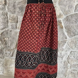 Gorgeous Vintage 1970s Indian Cotton Skirt by California Babes image 4