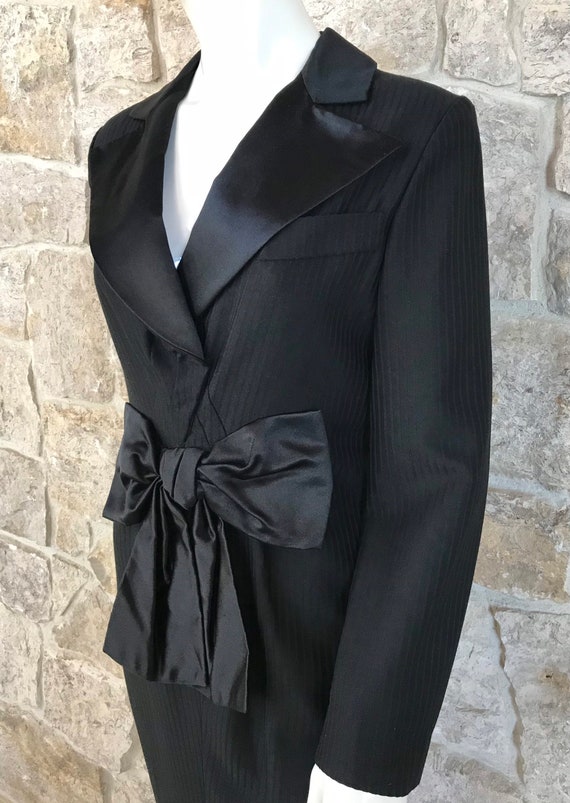 Fantastic Vintage Tuxedo Dress with Satin Collar … - image 3