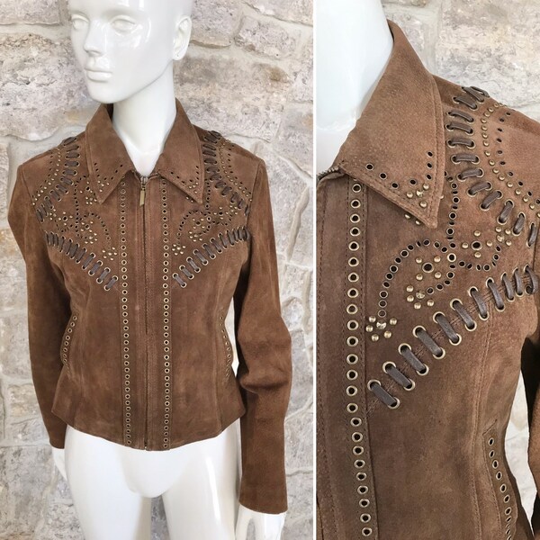 Vintage Suede Grommet Jacket