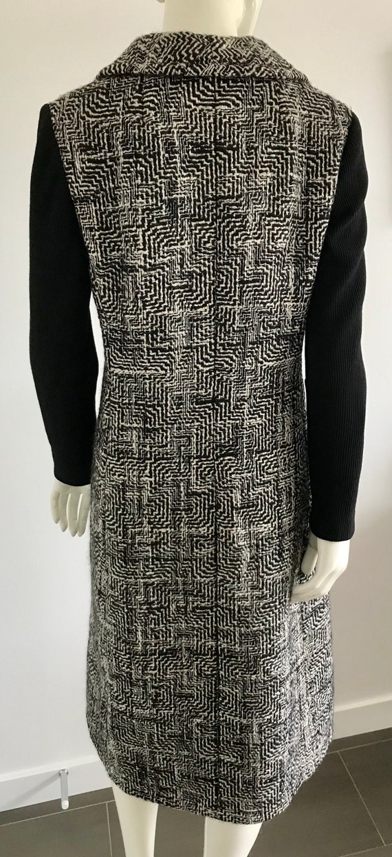 Vintage 1960s Adele Simpson Zip Front Black and W… - image 9