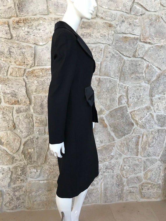 Fantastic Vintage Tuxedo Dress with Satin Collar … - image 7