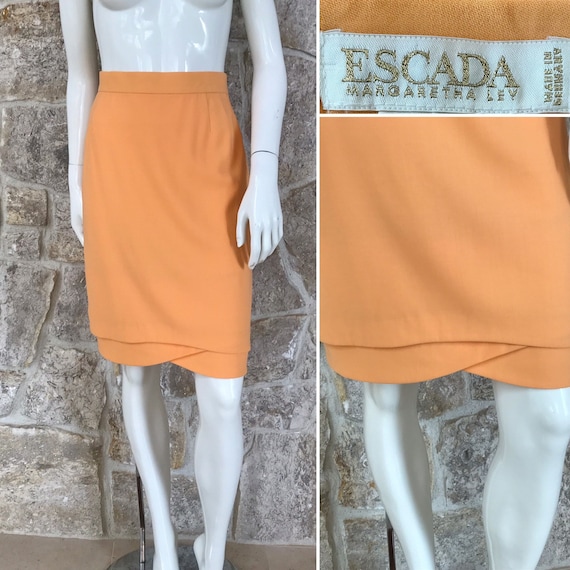 Vintage 1990s Escada Margaretha Ley Wool Skirt wi… - image 1