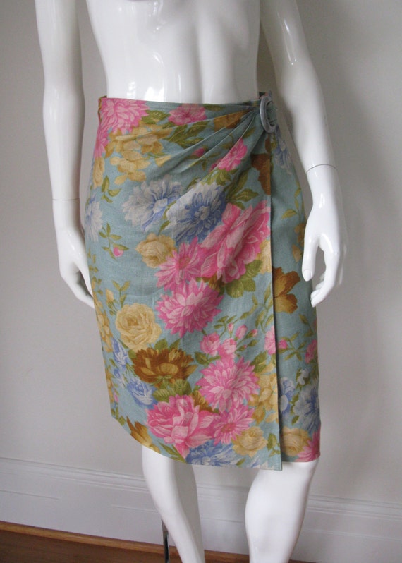 Vintage 1980s Ungaro Parallele Pastel Blue Multi-… - image 3