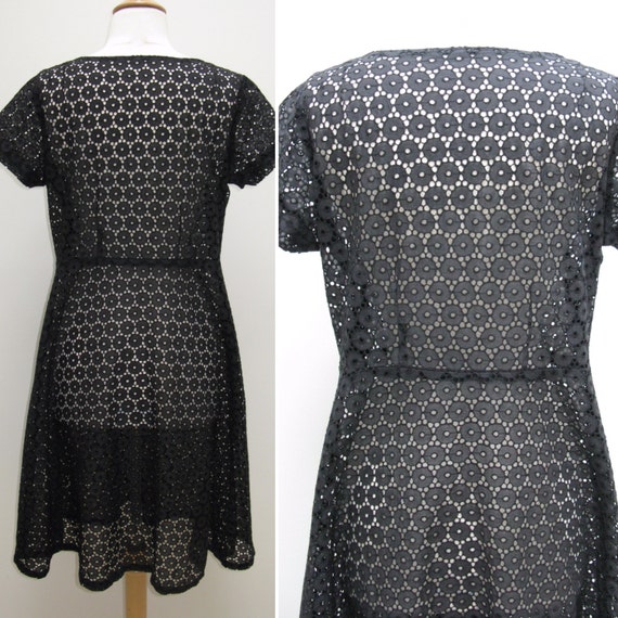 Vintage Circle Eyelet Lace Dress with See Through… - image 4