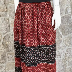 Gorgeous Vintage 1970s Indian Cotton Skirt by California Babes image 2