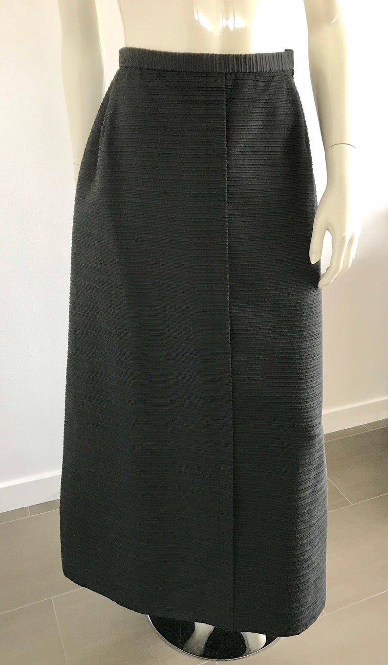 Vintage 1960s I. Magnin Textured Black Maxi Skirt - Etsy