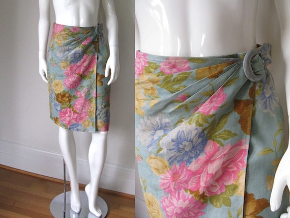 Vintage 1980s Ungaro Parallele Pastel Blue Multi-… - image 1