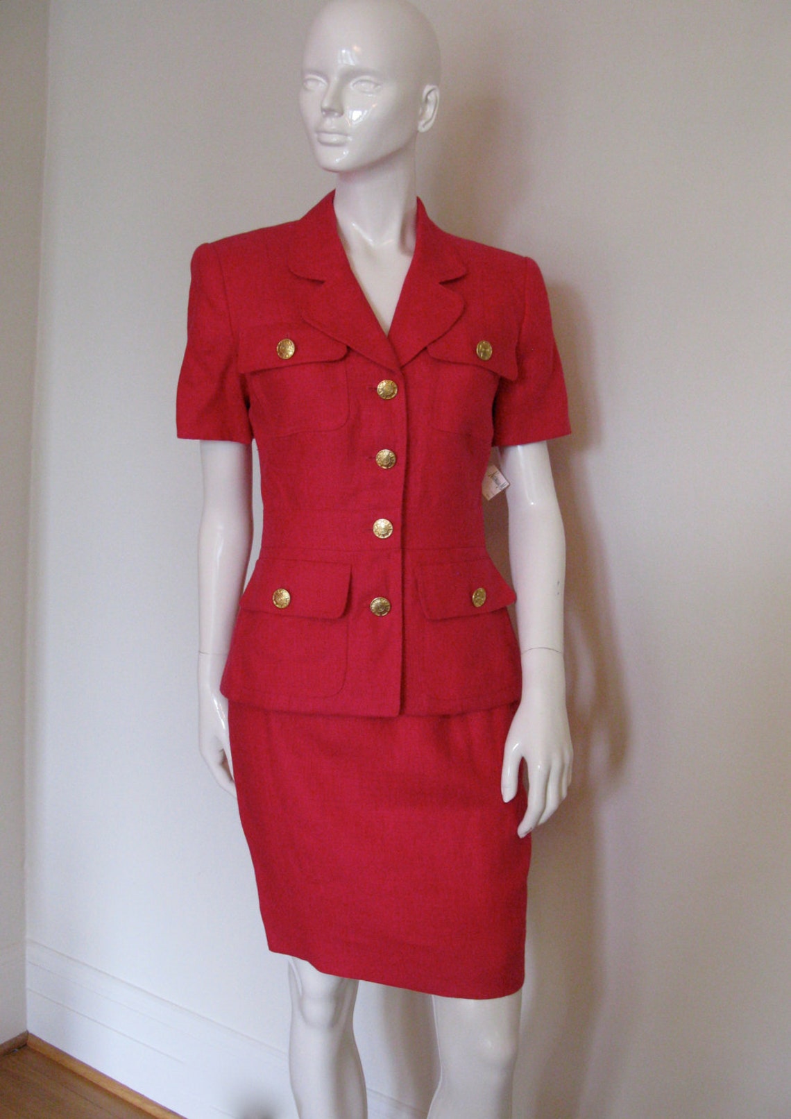 Vintage 1980s Scaasi Dress Fuchsia Linen Pencil Skirt Set Suit - Etsy