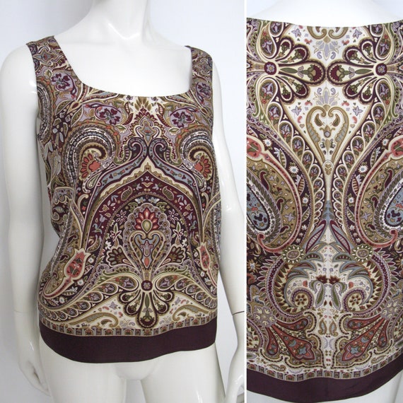 Vintage 1980s 1990s Emanuel Ungaro Silk Paisley Sl