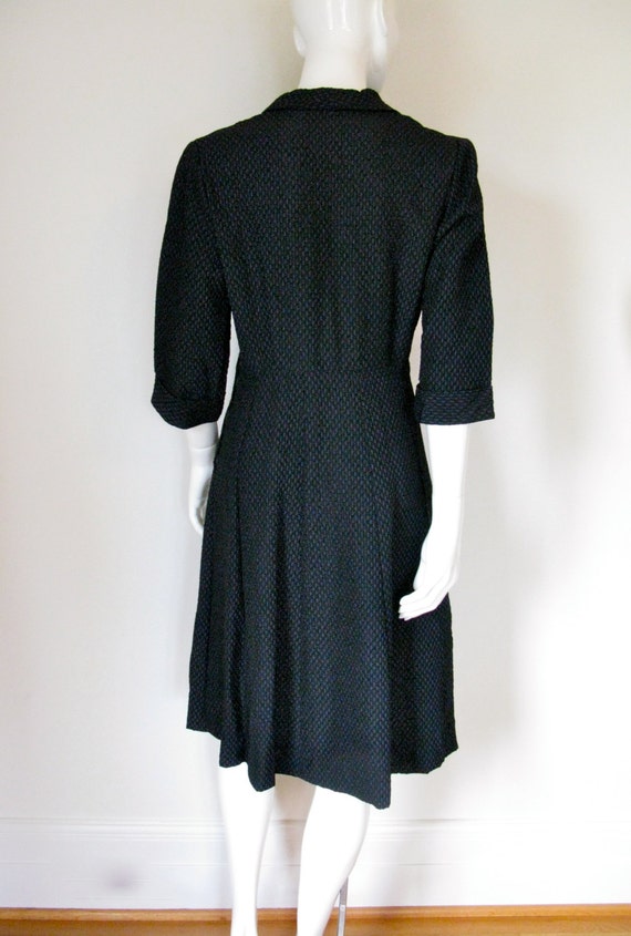 Vintage 1950s Sophisticated Lucy Black and Blue E… - image 2