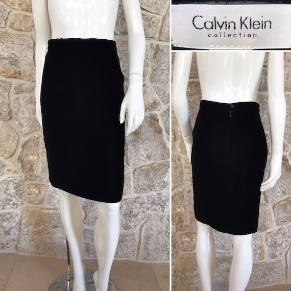 Vintage 1990s Calvin Klein Super Soft Black Velve… - image 1