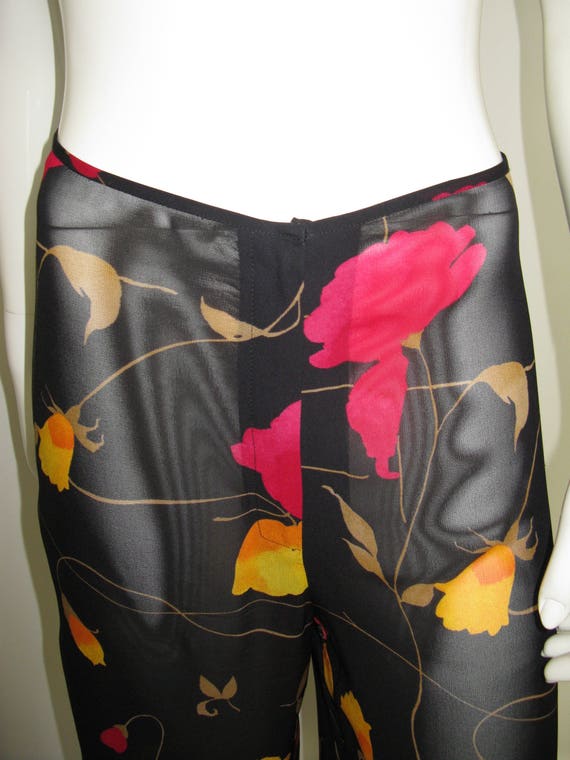 Vintage 1980s Sonia Rykiel Paris Black Floral She… - image 2