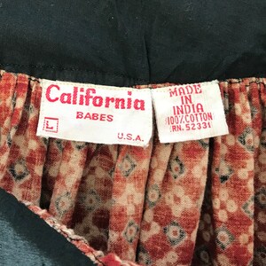 Gorgeous Vintage 1970s Indian Cotton Skirt by California Babes image 8