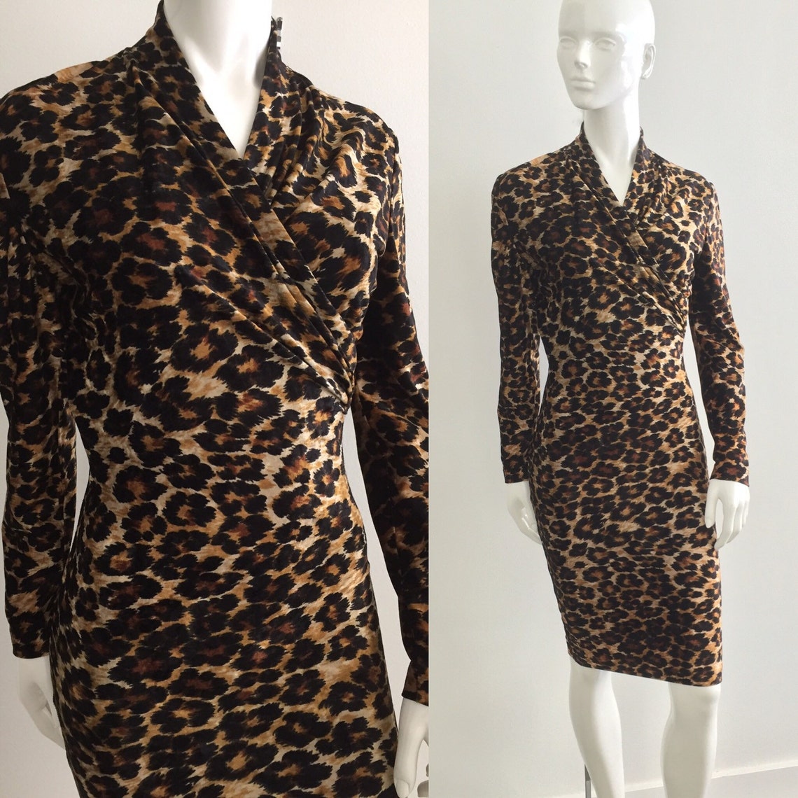 Sexy Vintage 1980s Patrick Kelly Leopard Print Wrap Dress - Etsy