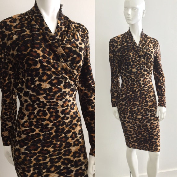 Sexy Vintage 1980s Patrick Kelly Leopard Print Wra