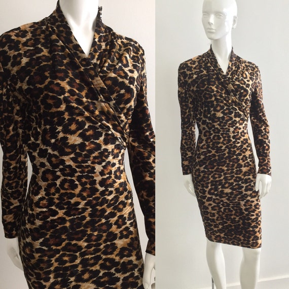 Sexy Vintage 1980s Patrick Kelly Leopard Print Wr… - image 1