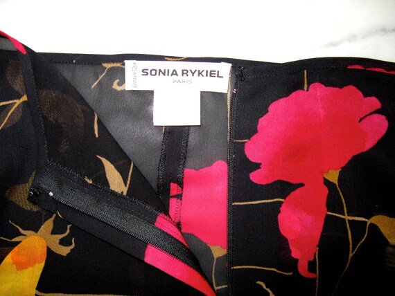 Vintage 1980s Sonia Rykiel Paris Black Floral She… - image 5