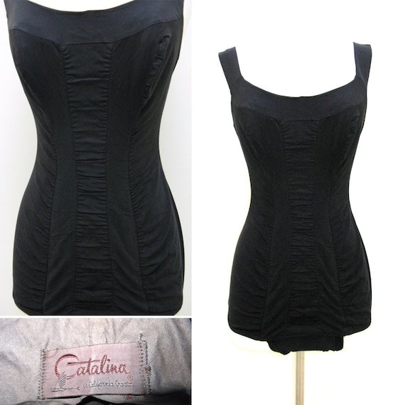Vintage 1950s Catalina Ruched Swimsuit