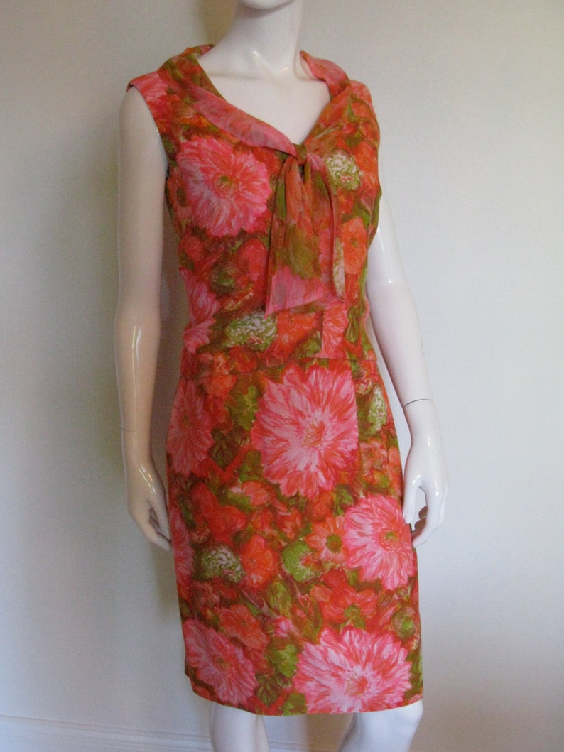 Vintage 1960's Gale Mitchell Tropical Colored Floral 2pc - Etsy