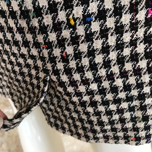 Vintage 1980s 1990s Louis Feraud Houndstooth Knee shops Length Skirt