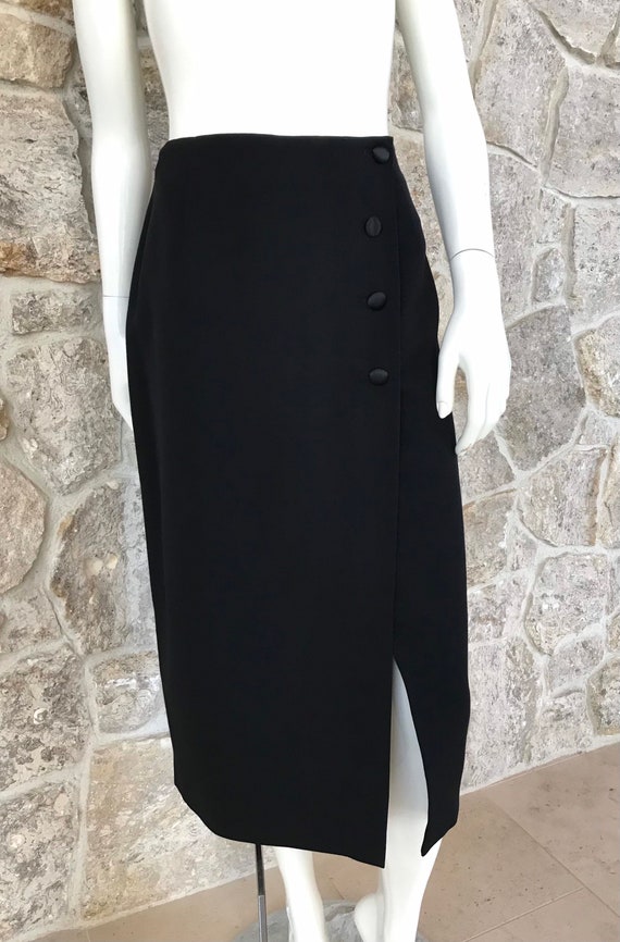 Vintage 1990s Anne Klein II Black Tuxedo Stripe W… - image 2