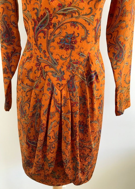 Beautiful Vintage 1990s Paisley Dress with Asymme… - image 6
